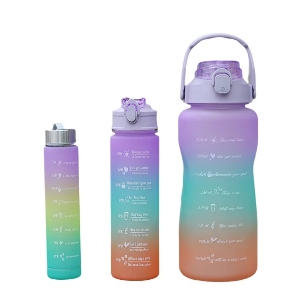 Water Bottle With Straw Drinking Clear Plastic Wholesale Bicycle Custom Color 3 In 1 Fancy Reusable 300ml 1l 2l Gym Sports Camp