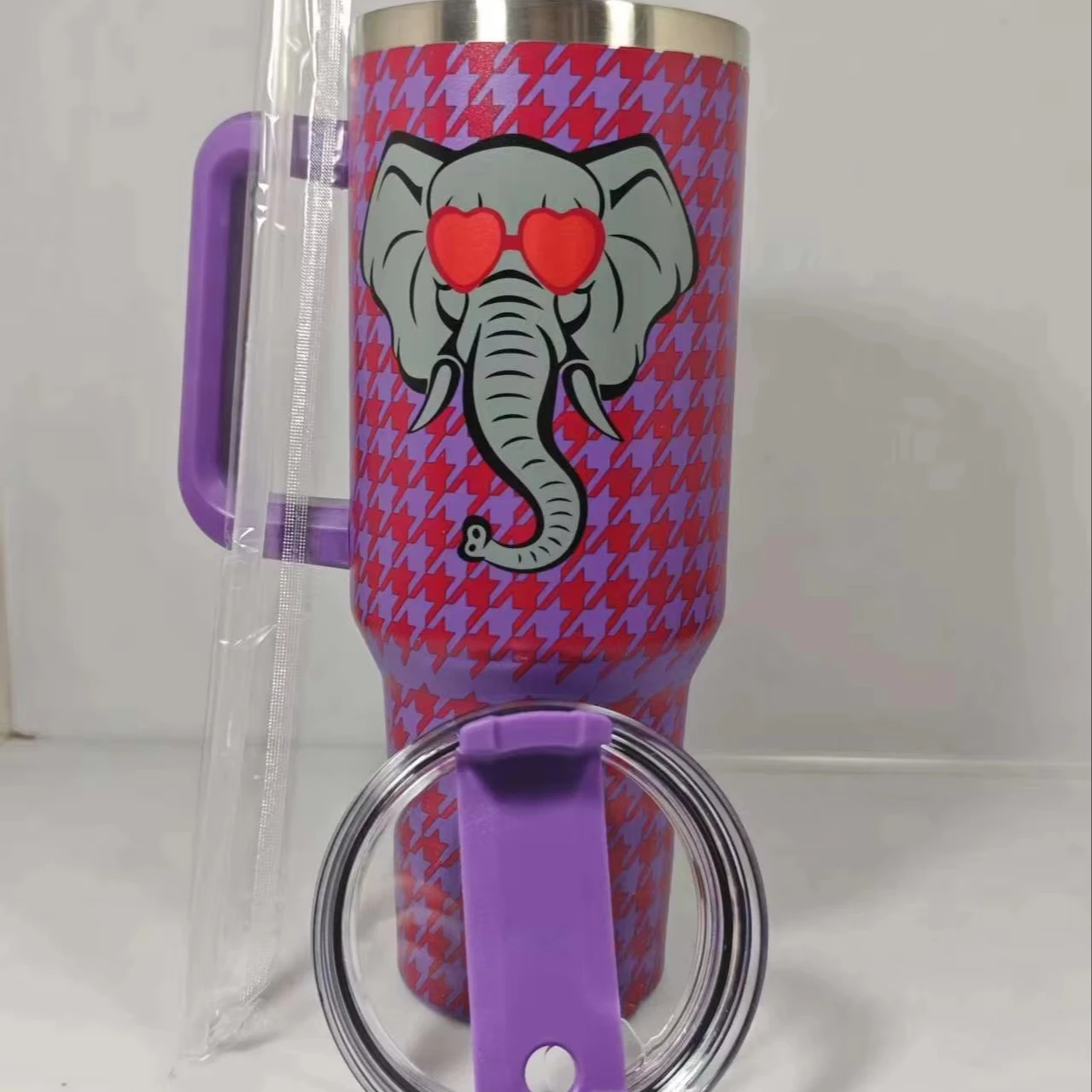Car 40oz Large Capacity Stainless Steel Tiger Elephant Stripe Ice Bullion Cup Can Be Customized Logo Pattern