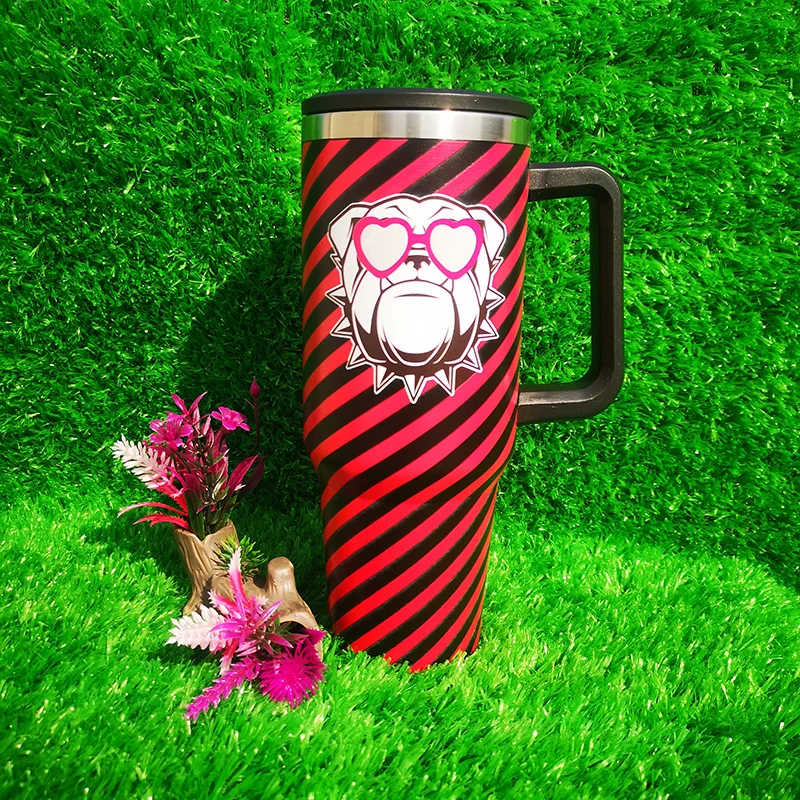 Car Large Capacity 40oz Circular Striped Dog Head Custom Ice Bully Cup