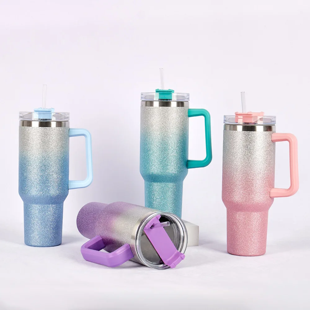New Gradient 40oz High Capacity Car Stainless Steel Ice Bullion Cup With Handle