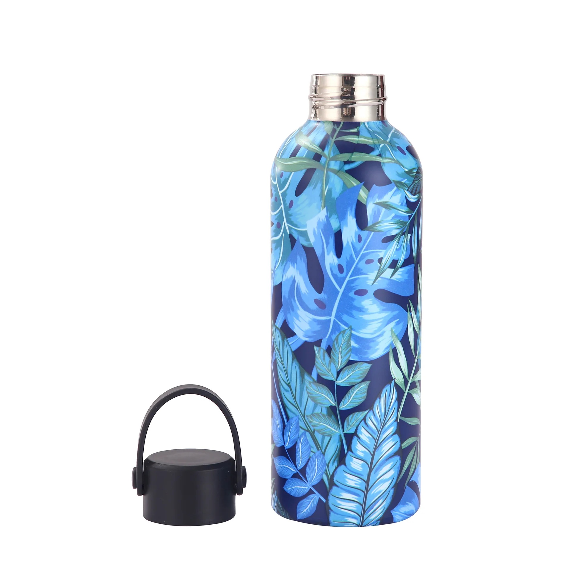 Small Bottle Mouth Plant Pattern American Outdoor Sports Water Bottle