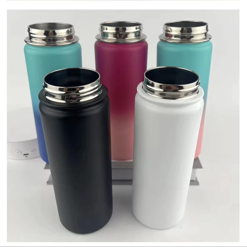 Double Sports Water Bottle Large Capacity Thermos Cup Suction Nozzle Cover