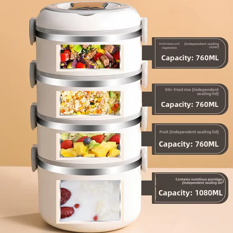 304 Stainless Steel Office Workers Portable Pot Multi-layer Bento Box Students Large Capacity Lunch Insulated Lunch Box