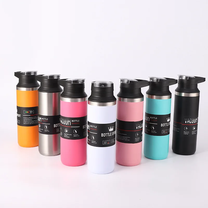 Double Vacuum Stainless Steel Thermos Cup Double Cover Portable Travel Kettle Large Capacity Outdoor Sports Kettle