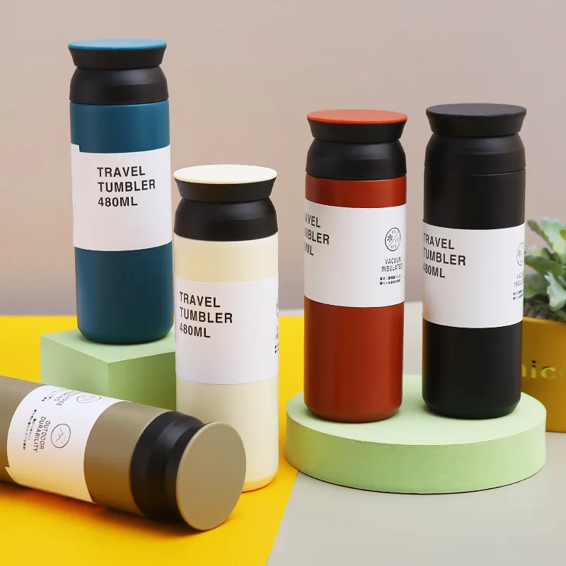 Creative Stainless Steel Thermos Cup Portable Simple Artistic Fresh Male And Female Students Element Cup Customization