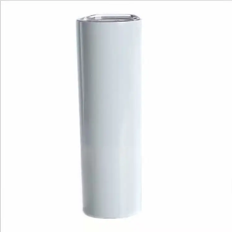 Hot Sales White Fashion Double Wall Stainless Steel 20 Oz Skinny Tumblers Insulated Straight Water Cups With Straws