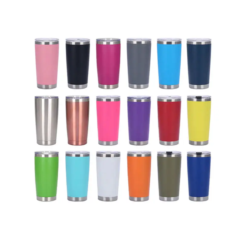 Wholesale 20 Oz Stainless Steel Double Wall Insulated Vacuum Cup Powder Coated Tumblers With Lid
