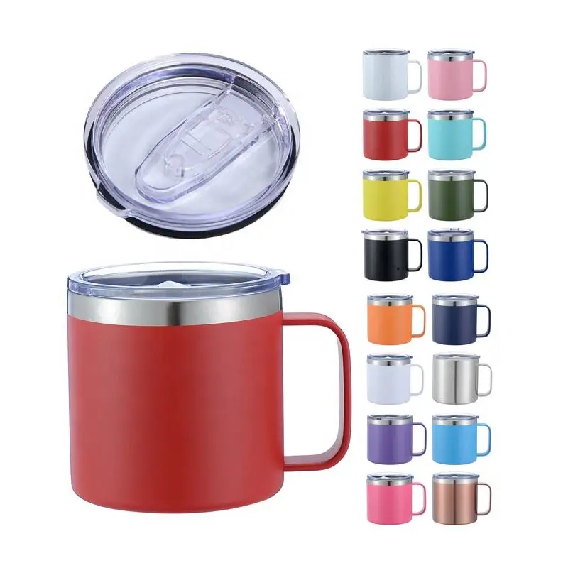 Powder Coating Double Walled Stainless Steel Tumbler Mug With Handle