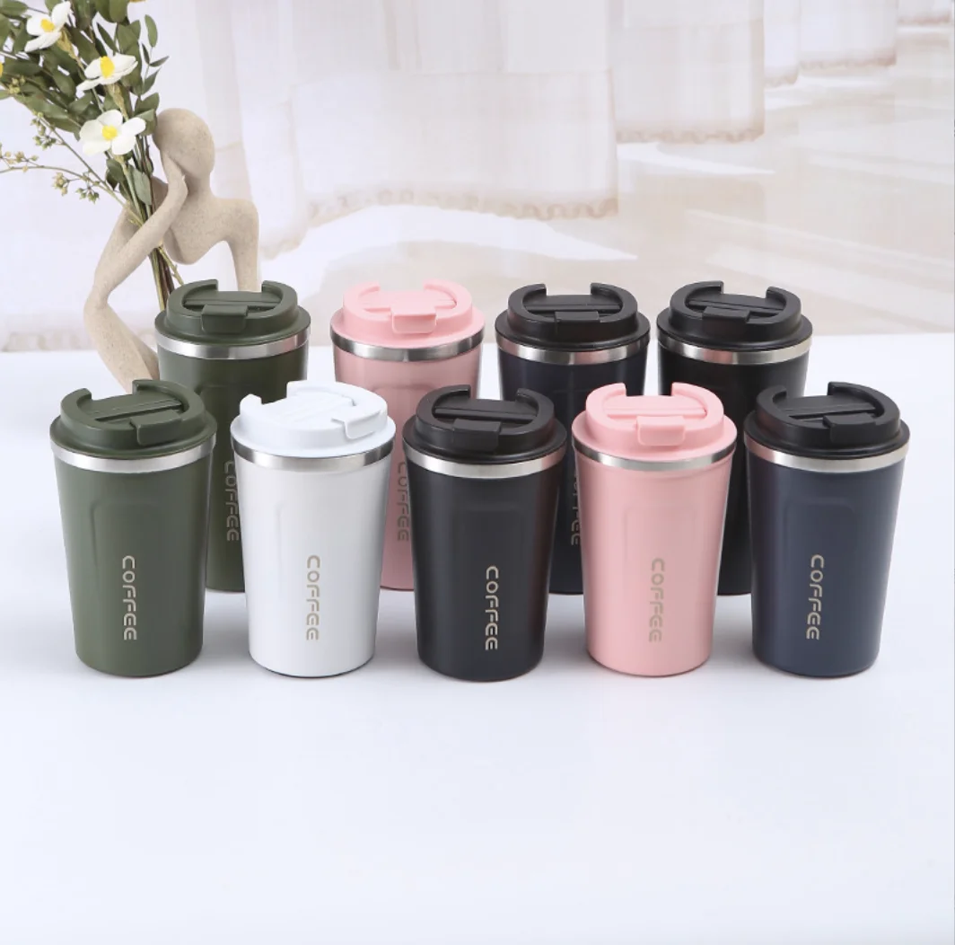 Custom Logo 380/510 Ml Coffee Cup Stainless Steel Double Wall Vacuum Insulated