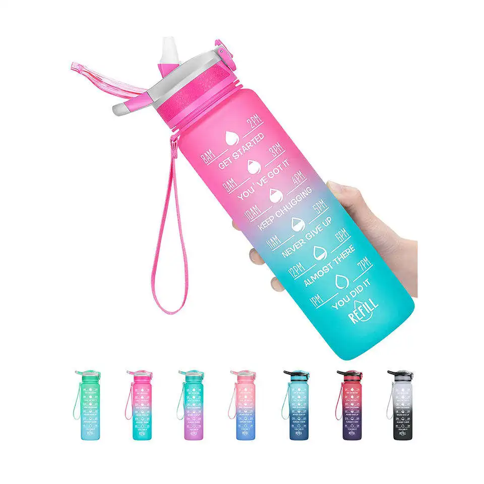 Hot Sale New Design Tritan Water Bottle Plastic Water Bottle Motivational Sports Water Bottle