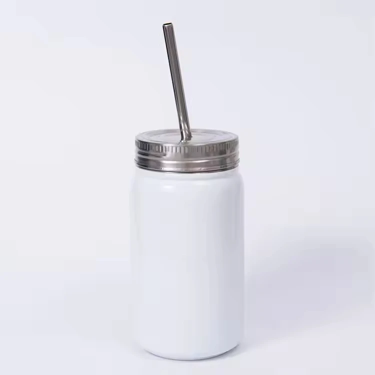 China Selection Wholesale 500ml Stainless Steel White Glitter Shimmer Blank Wine Tumbler Cup With Straw Lid And Handle