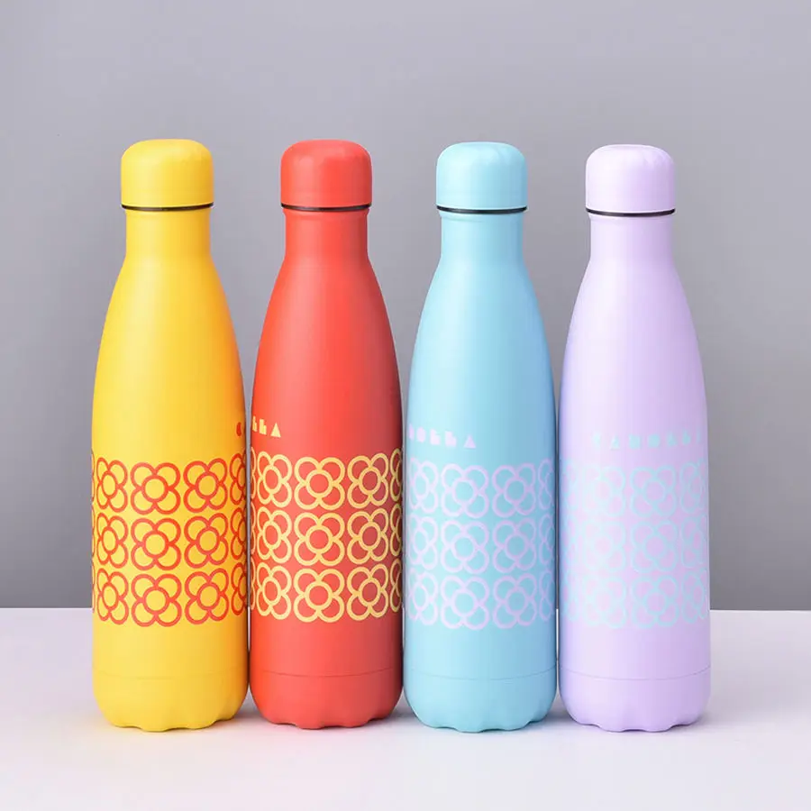 Beauchy Hot Sale Gym Small Mouth 304 Stainless Steel Outdoor Matte Water Bottle Sports Cup Rubber Paint Water Bottles