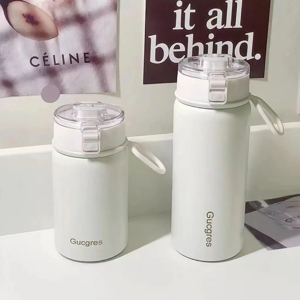 Selection Ineedu Smiling Face Heat Preservation Cup Student Portable Water Cup Stainless Steel China Water Bottles Adults Modern