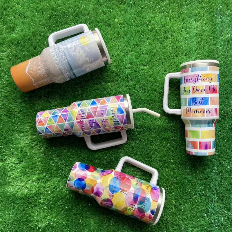 Wholesale Bulk 40oz Sublimation Tumblers Mother's Day Gift Heat Insulation Tumbler With Handle