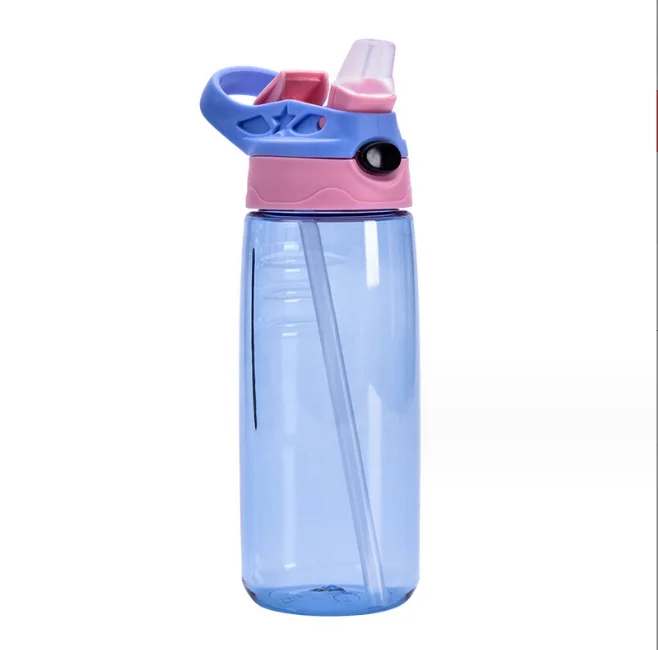 Hot Fancy Wholesale Custom Logo Bicycle Children Gym Sports Plastic Water Bottle For Kids School With Straw Lid