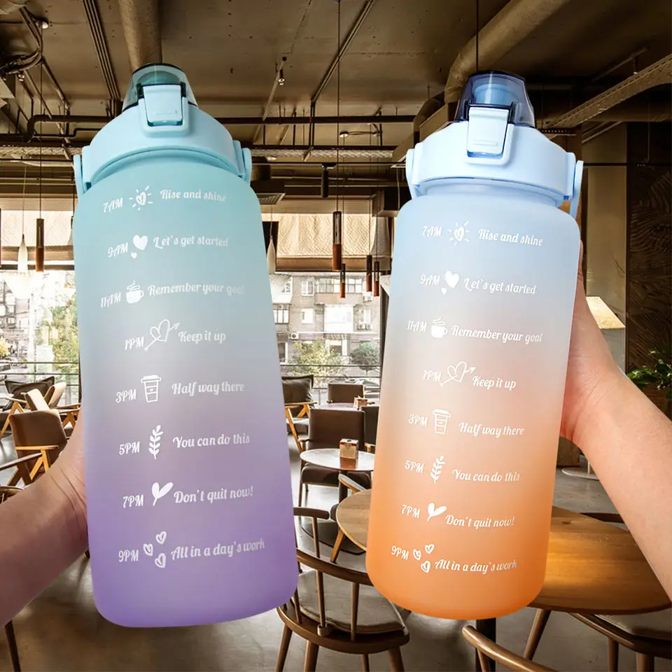 Motivational Water Bottle Selection Bpa Tritan Plastic Classic Giveaways Hiking China Free Gym Fitness Sports Large Capacity 2l