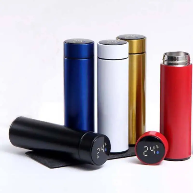 Chinadouble Digital Vacuum Insulation 500ml Thermos Tumbler Stainless Steel Smart Water Bottle With Led Temperature D