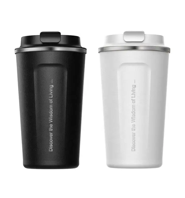 500ml High Borosilicate Glass Triple Layer Insulated Ceramic Inner Leak Proof insulated cup for Camping OEM ODM