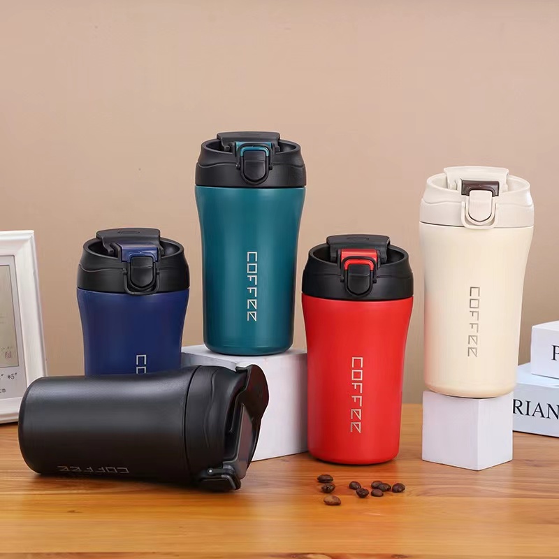 400ml Dual-Drink Coffee Cup, Stainless Steel