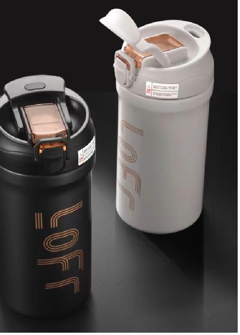 600ml Dual-Drink Tumbler with Flip Straw Lid, Stainless Steel